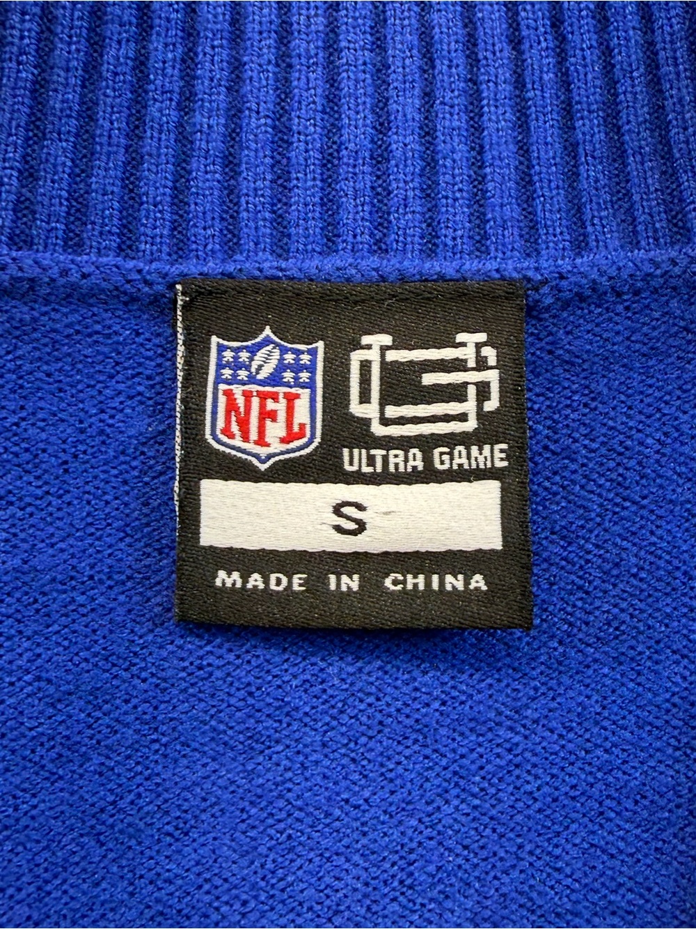 Buffalo Bills Ultra Game NFL Cardigan Sweater Blue Red NWT Size S - Picture 3 of 8